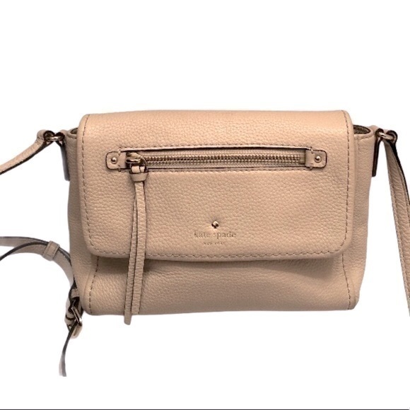 Kate spade cream foldover leather crossbody bag